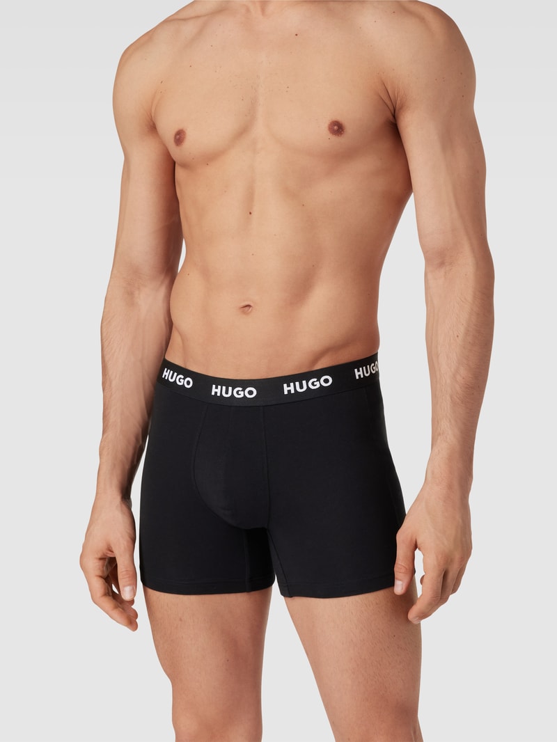 Trunks mit elastischem Logo-Bund im 3er-Pack in schwarz