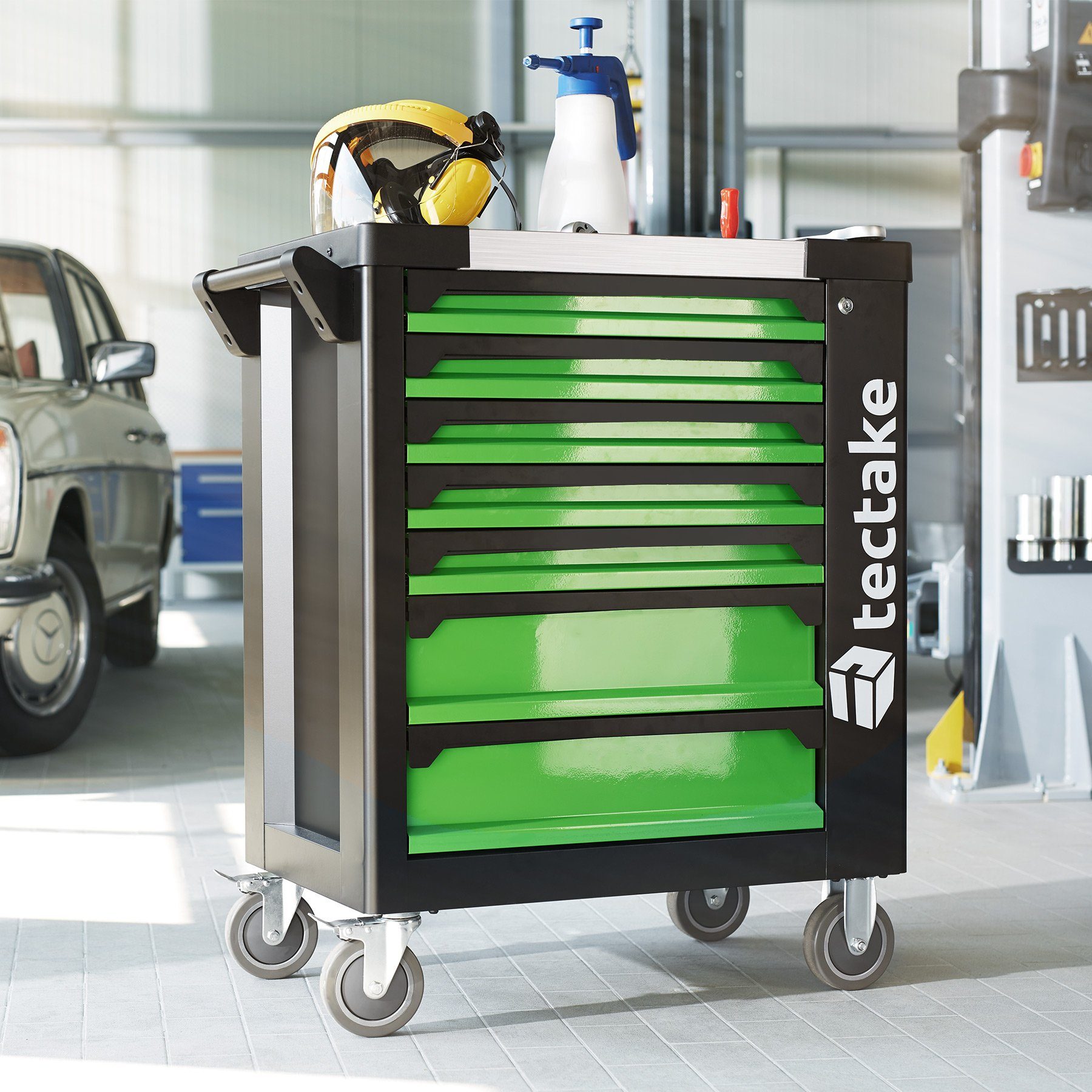 tectake Werkzeugwagen Werkzeugwagen mit Werkzeug 1599-tlg.