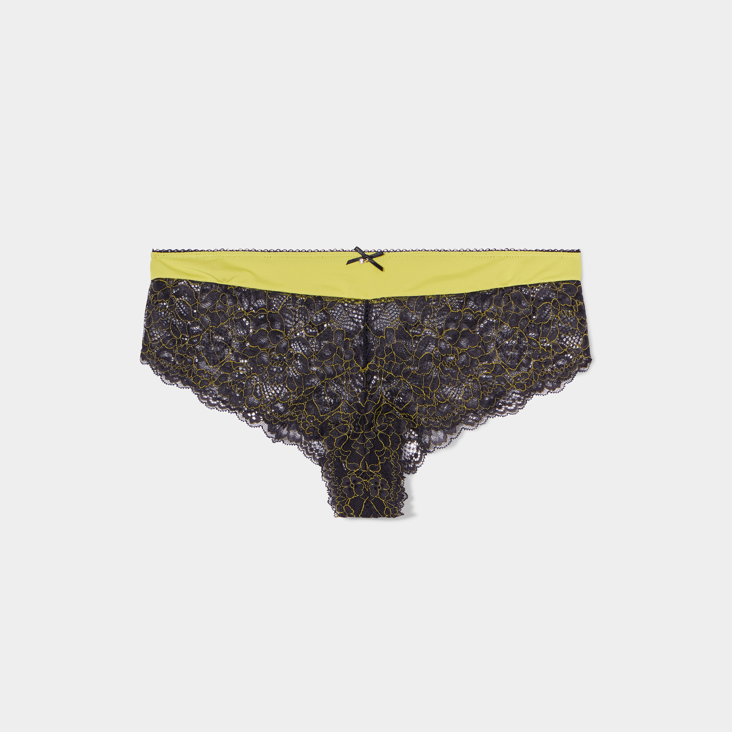 Shorty en micro dentelle vert femme | La Halle