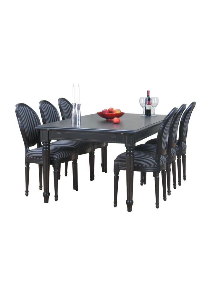 ebuy24 Essgruppe Amaretta (7-teilig) Schwarz 180 x 100 cm günstig kaufen onesize