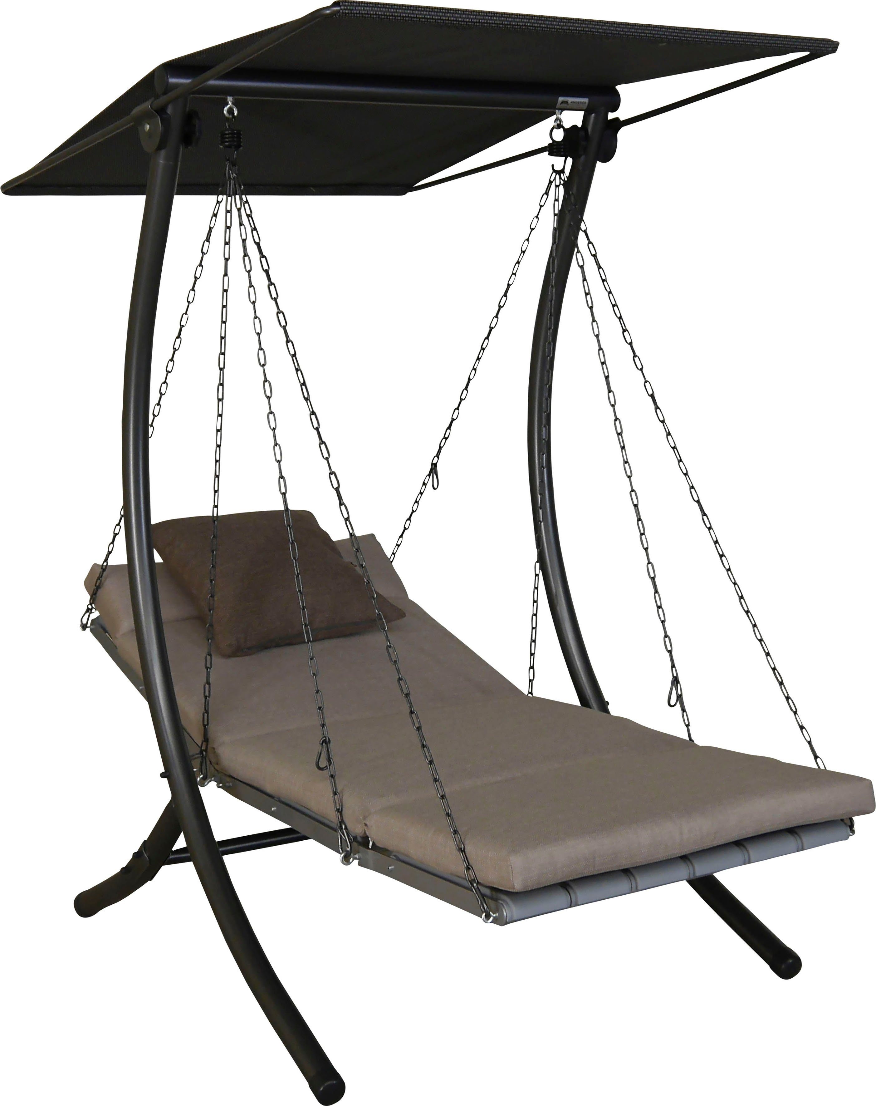 Angerer Freizeitmöbel Hollywoodschaukel Luxus Smart sand, 1-Sitzer, Bettfunktion, BxTxH: 100x145x160 cm
