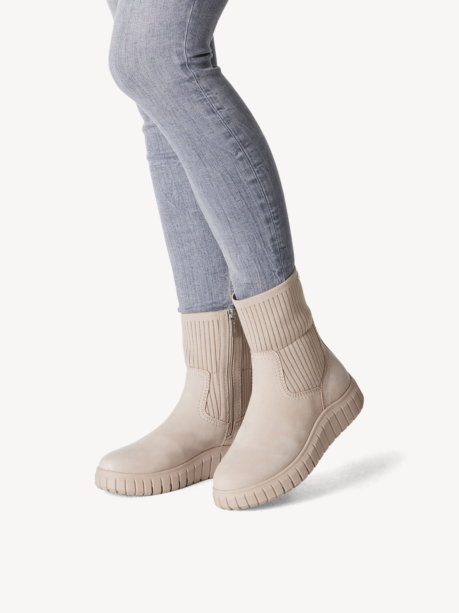 Bottine en cuir - gris