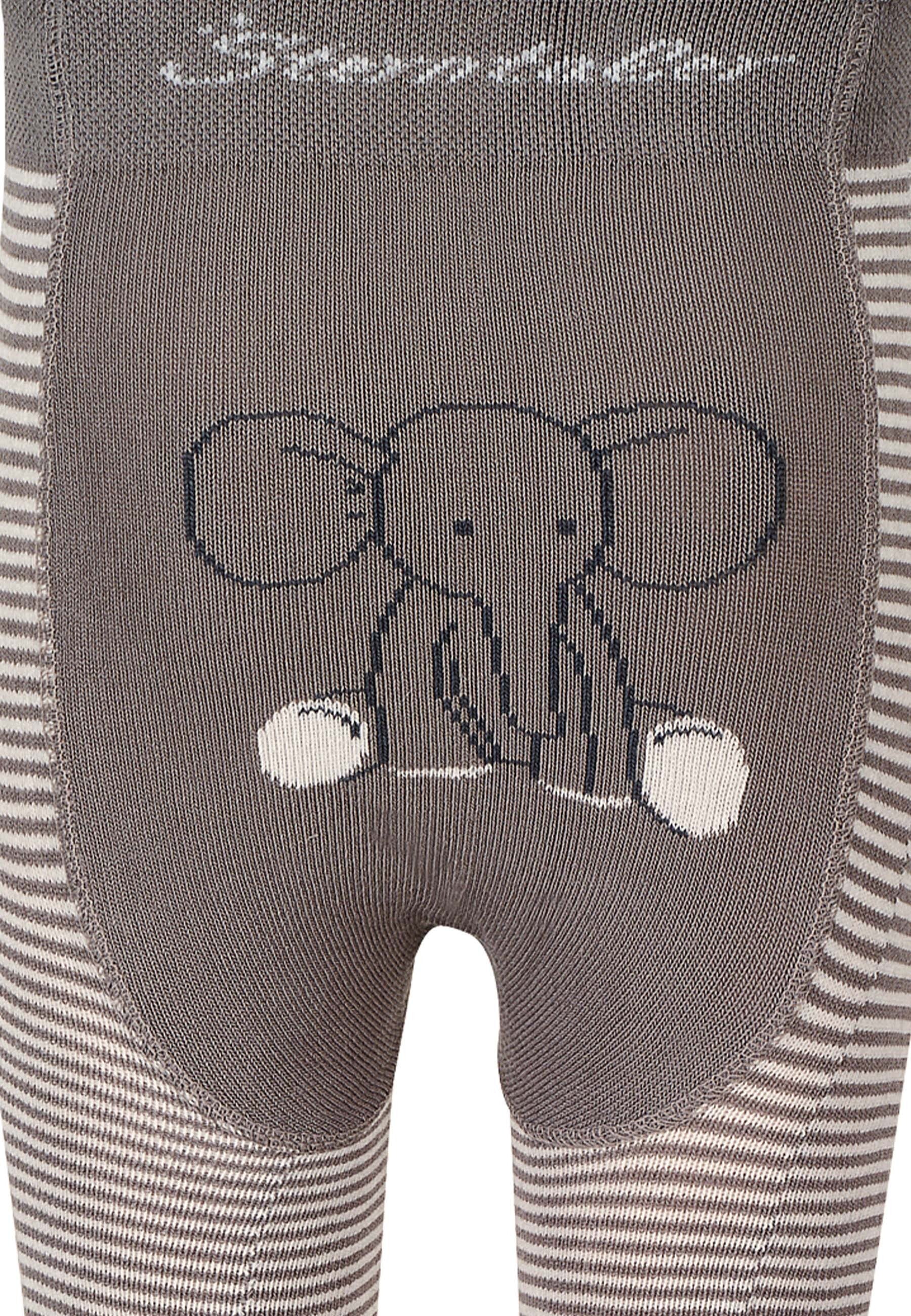 Krabbelstrumpfhose mit Po-Motiv Elefant Eddy, Grau