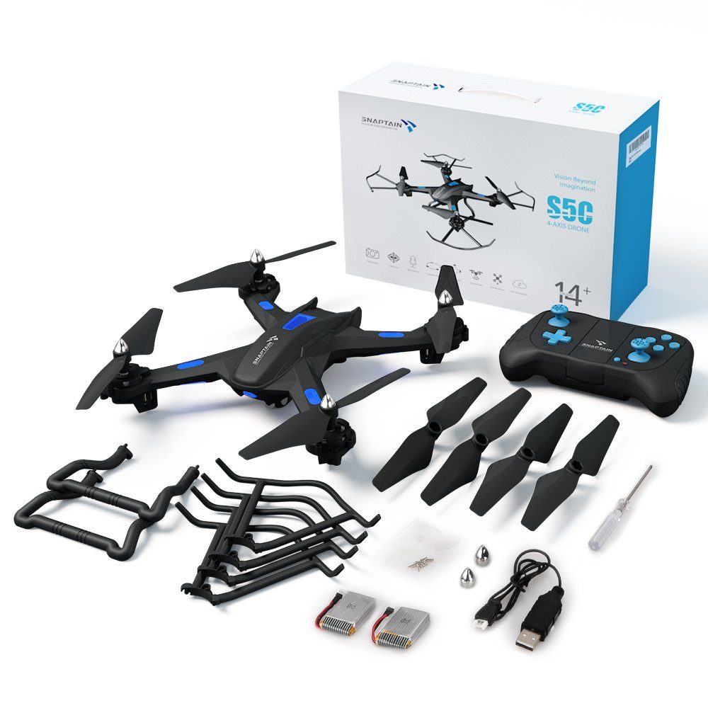 SNAPTAIN S5C Drohne (1080p, HD 1080P,WiFi RC Quadrocopter,RC Drohne für Anfänger mit 2 Batterien)
