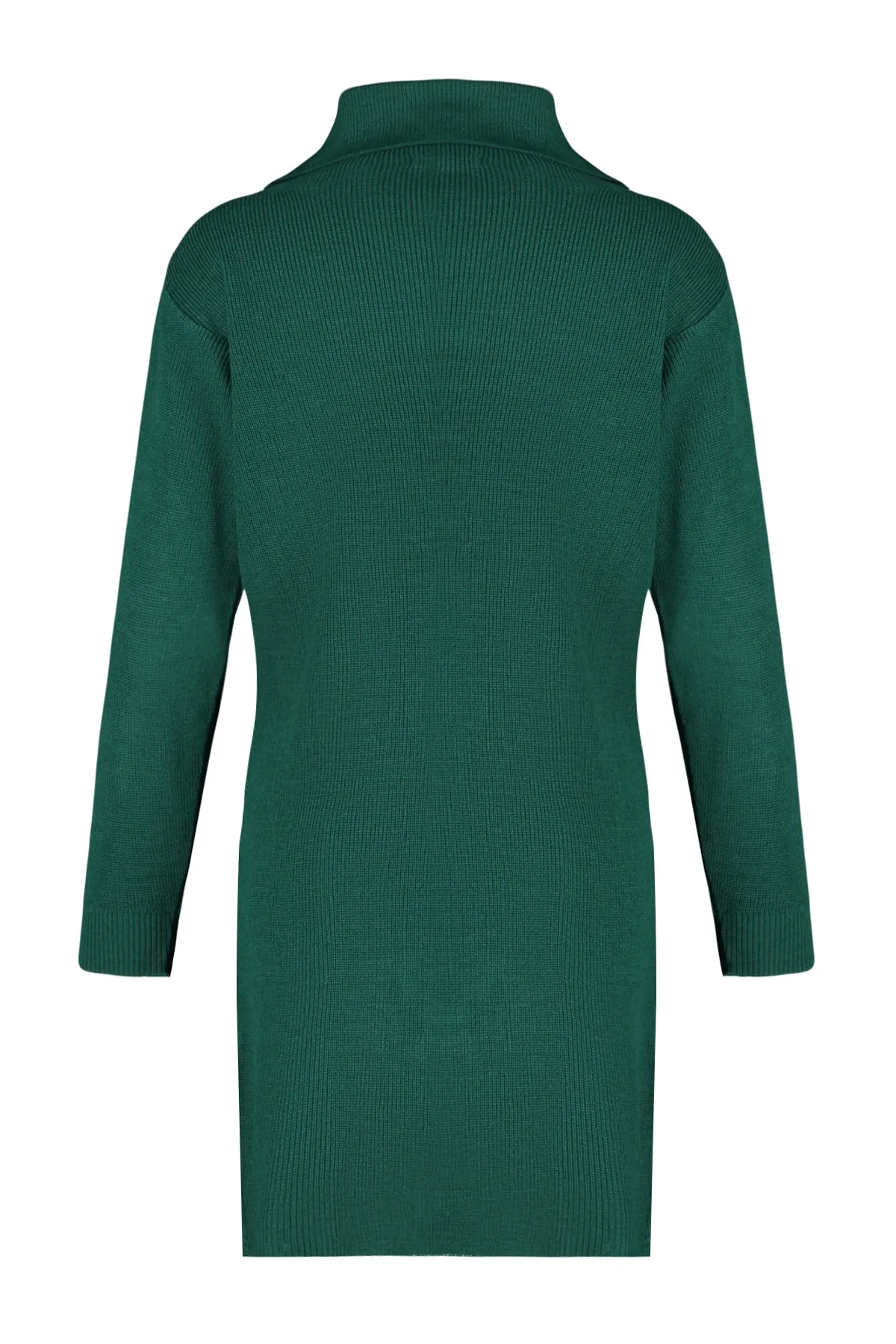 Trendyol Collection  Smaragdgrünes Mini-Strickkleid mit Rollkragen TWOAW23EL00026