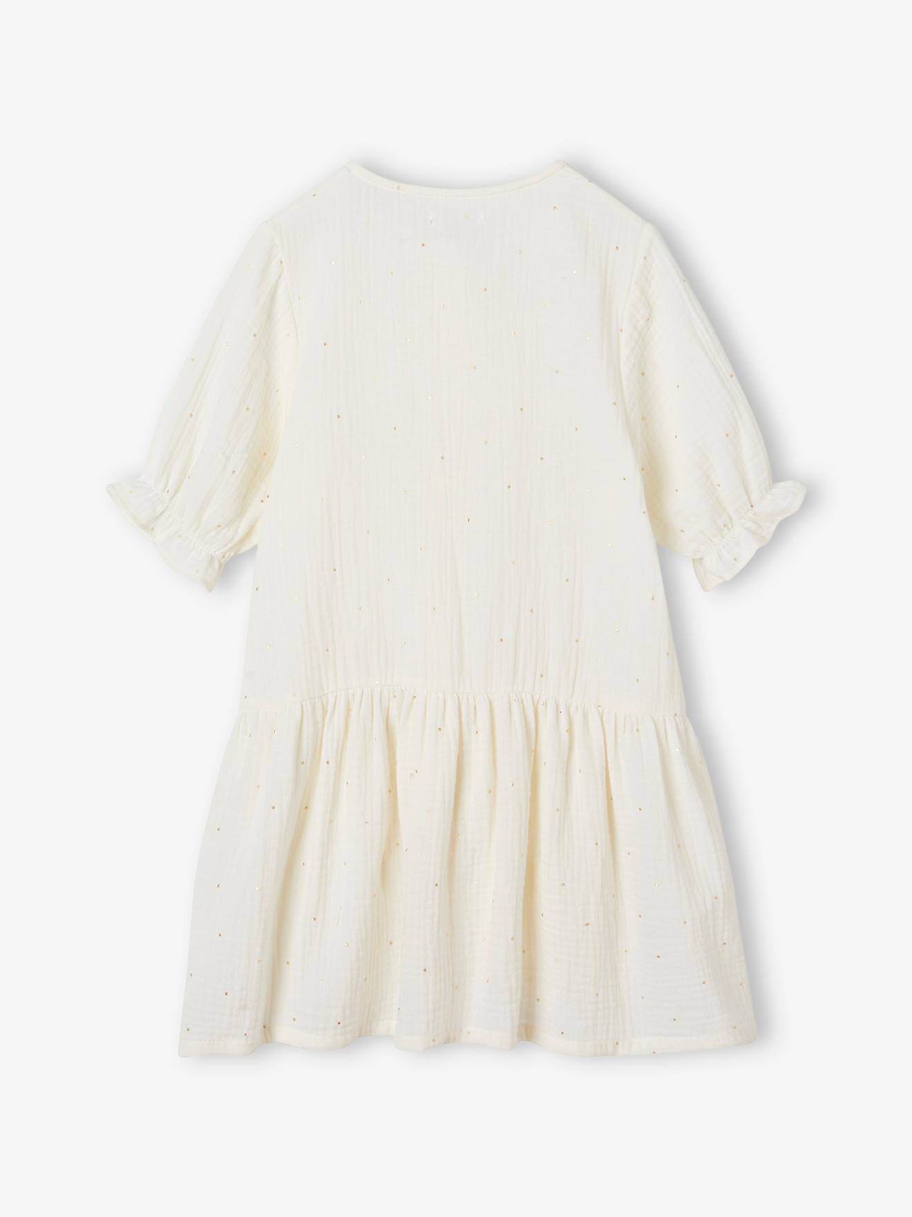 Vertbaudet Mädchen Kleid mit Knopfleiste - rot