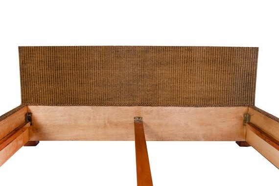 Junado® Massivholzbett Tunis, Korbbett aus Loom, aus Handarbeit und pflegeleicht