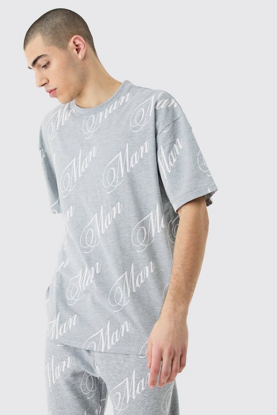 Man T-Shirt mit geteiltem Saum & Jogginghose