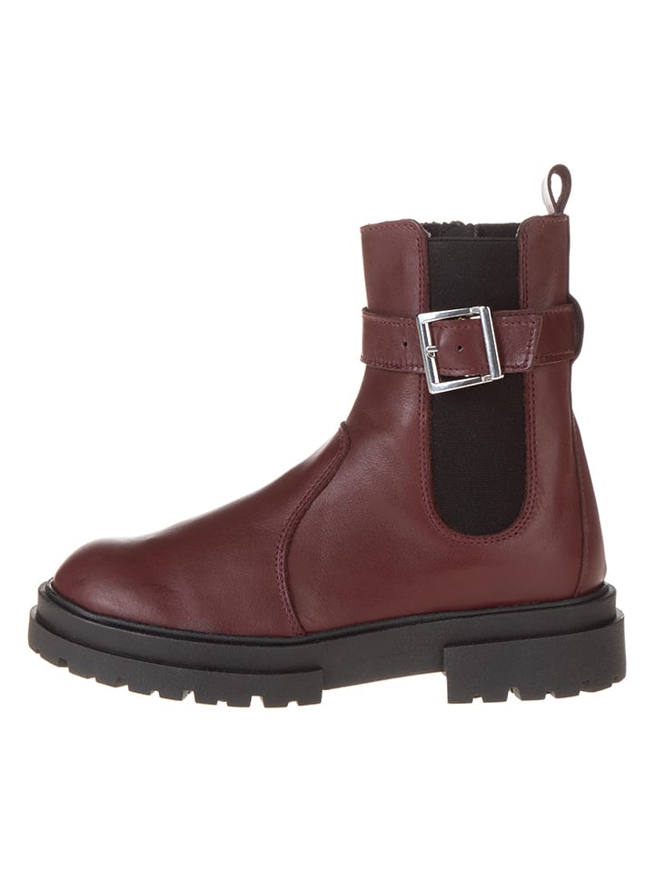 lamino Leder-Chelsea-Boots in Rot günstig kaufen