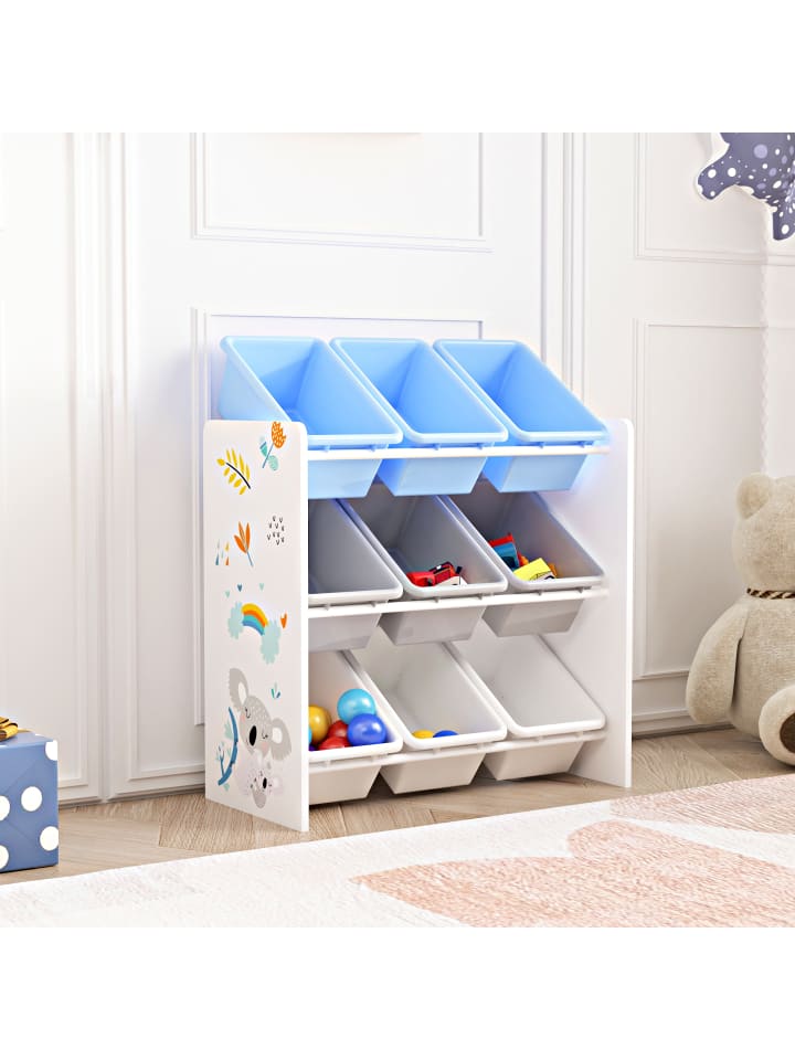 en.casa Kinderregal Muxía in Blau (H)60cm (B)62cm (T)26.5cm günstig kaufen onesize