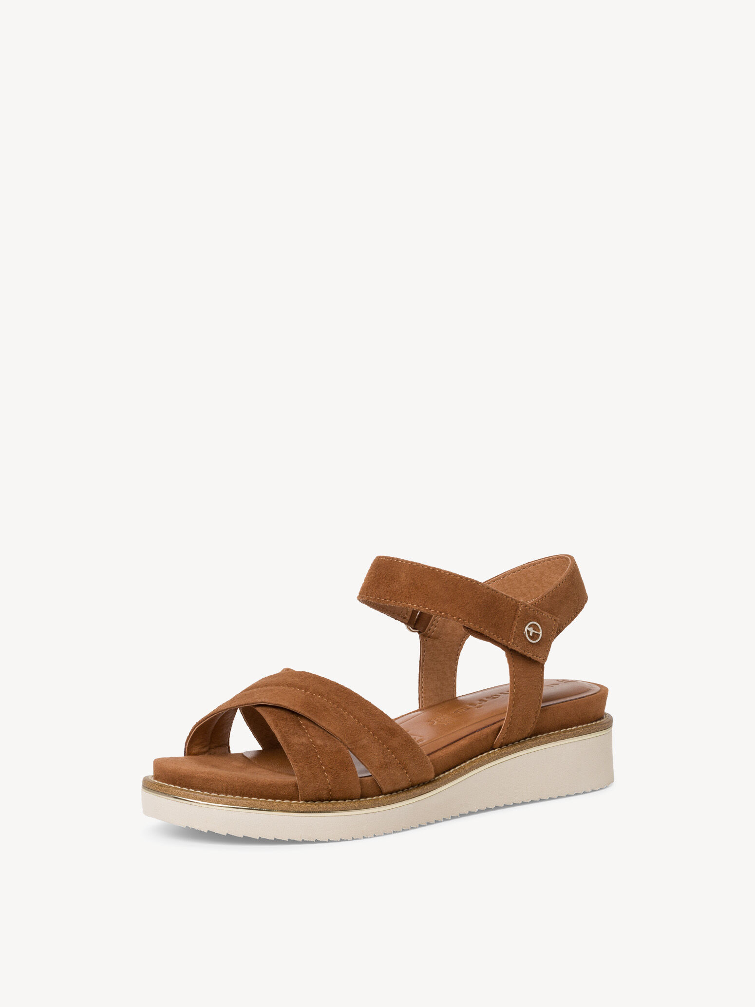Sandale à talon en cuir - marron