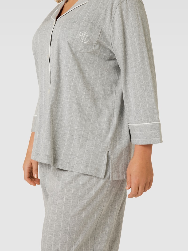 Pyjama mit Allover-Muster in mittelgrau