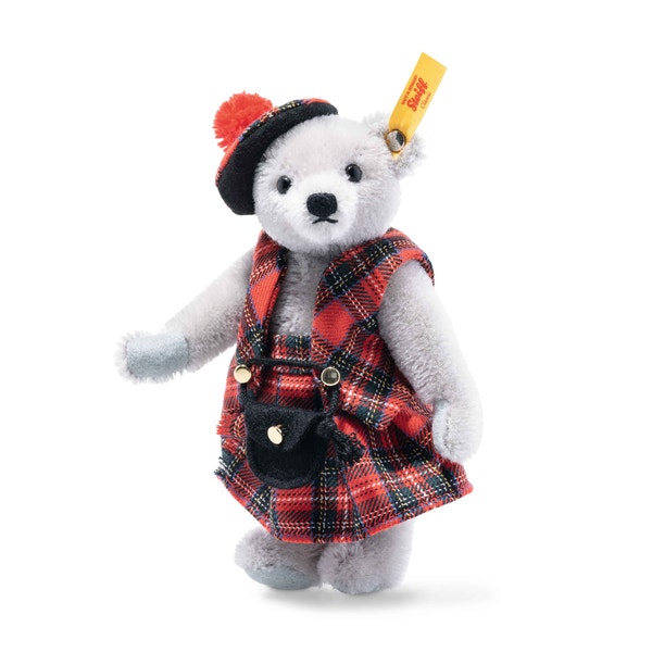 Great Escapes Edinburgh Teddybär in Geschenkbox, 16 cm, hellgrau