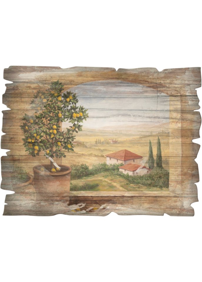 Holzbild mit Fenster in der Toskana
