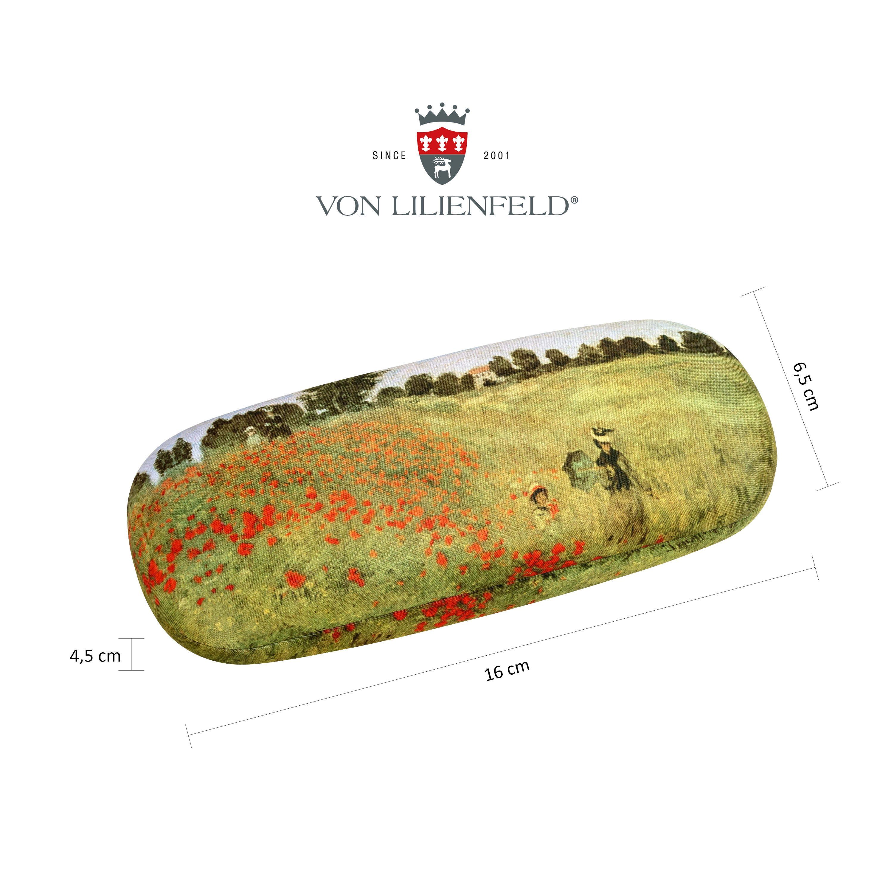 von Lilienfeld Brillenetui Brillenetui Claude Monet: Mohnblumenfeld Kunst Motiv Brillenbnbox, stabiles mit Mikrofaser bezogenes Hardcase