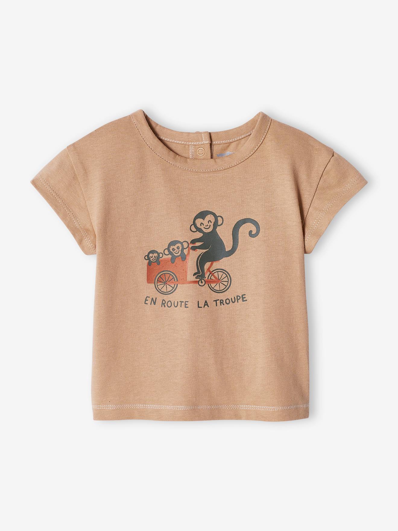 Lot de 2 T-shirts basics bébé manches courtes taupe