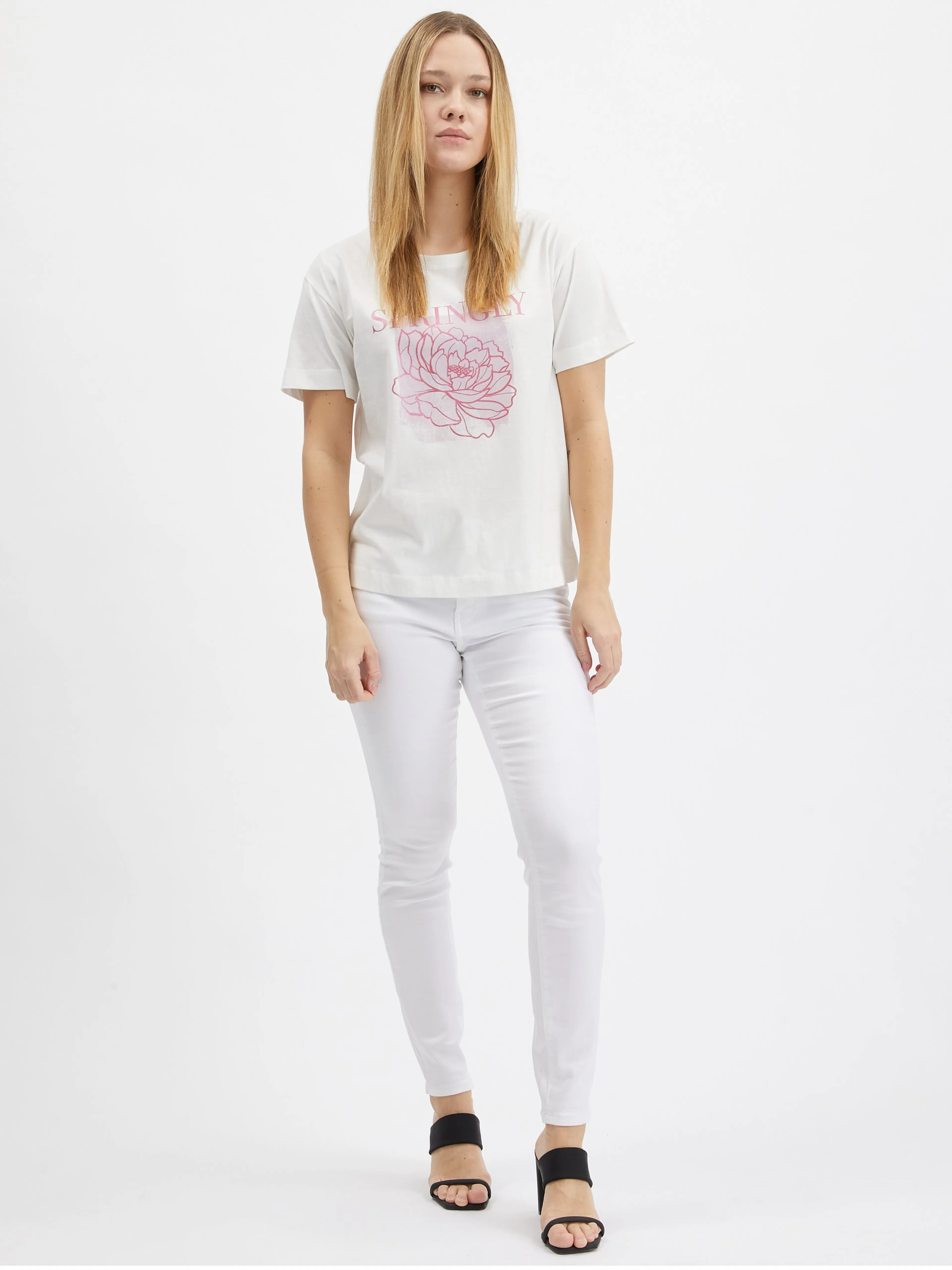 Cremefarbenes Damen-T-Shirt ORSAY