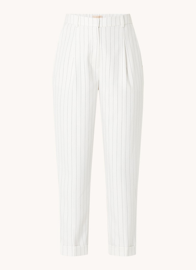 JOSH V Whitney high waist tapered fit trousers with pinstripe