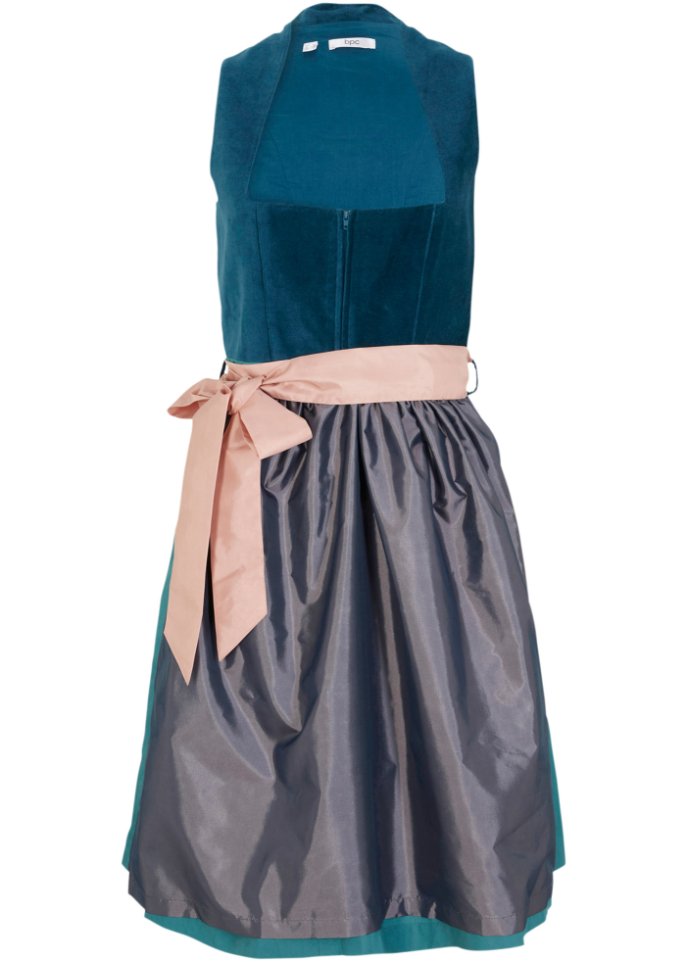 Dirndl mit Samt in Midilänge (2-tlg.Set)