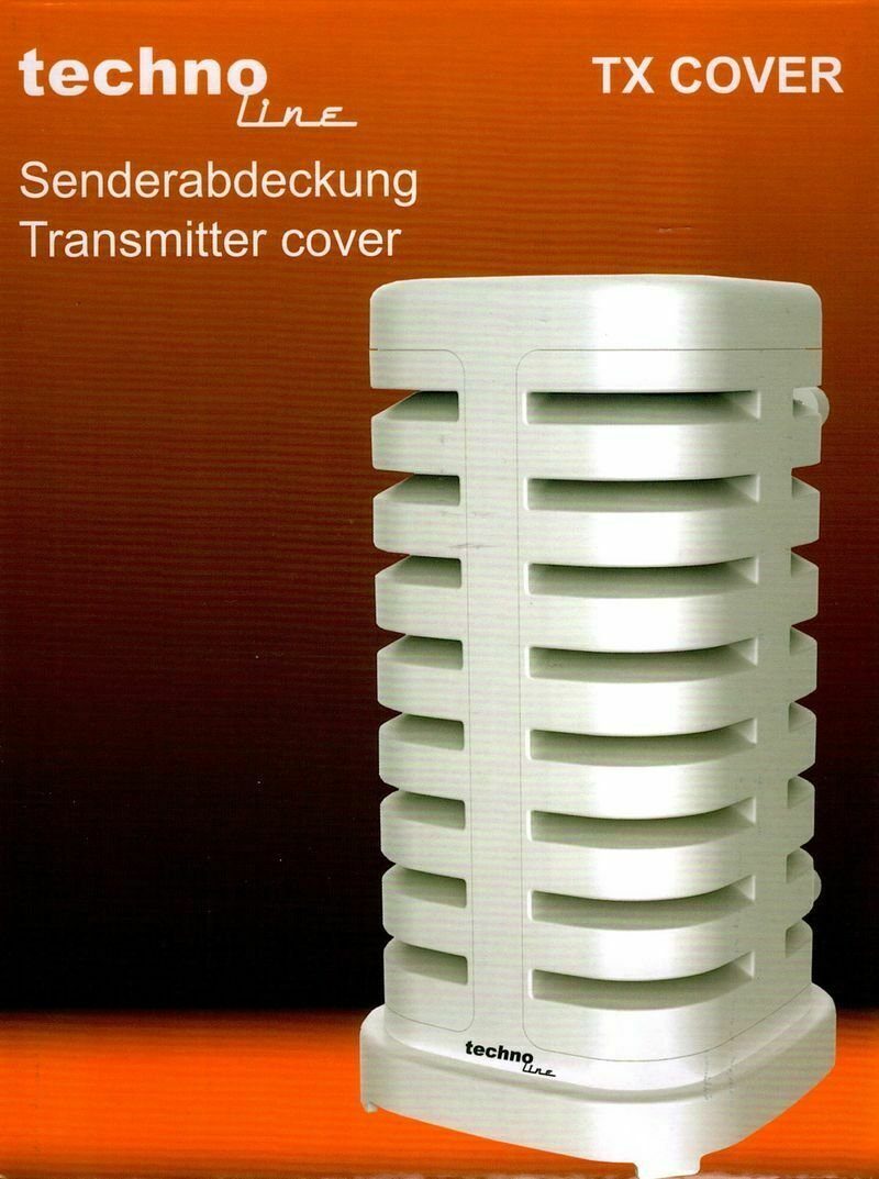 technoline Ersatzschutzkappen TX Cover, Außensenderabdeckung, Wetterschutzgehäuse, Schutzhülle, Regenschutz Sonnenschutz für Sender, Sensor, Wetterstation, weiß