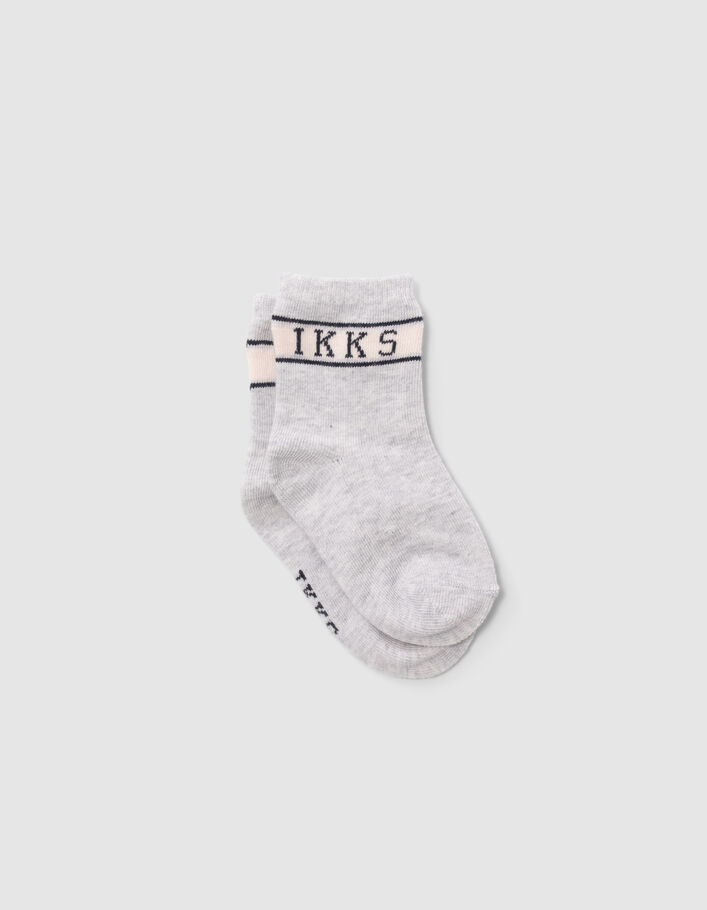 Chaussettes marine, grises et écrues bébé garçon