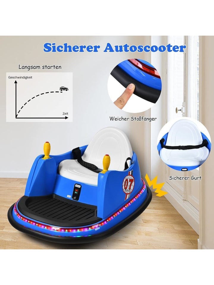 COSTWAY 6V Autoscooter mit Fernbedienung in Blau günstig kaufen 75 cm