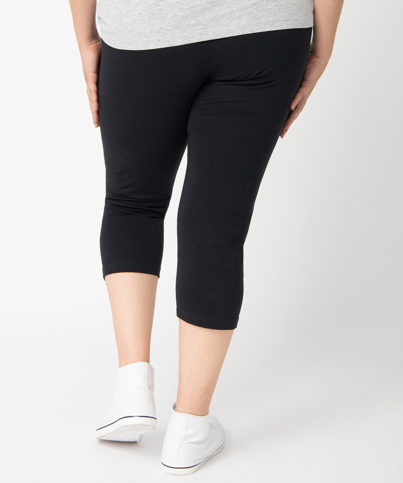 Legging femme grande taille uni longueur 7/8ème noir | GEMO