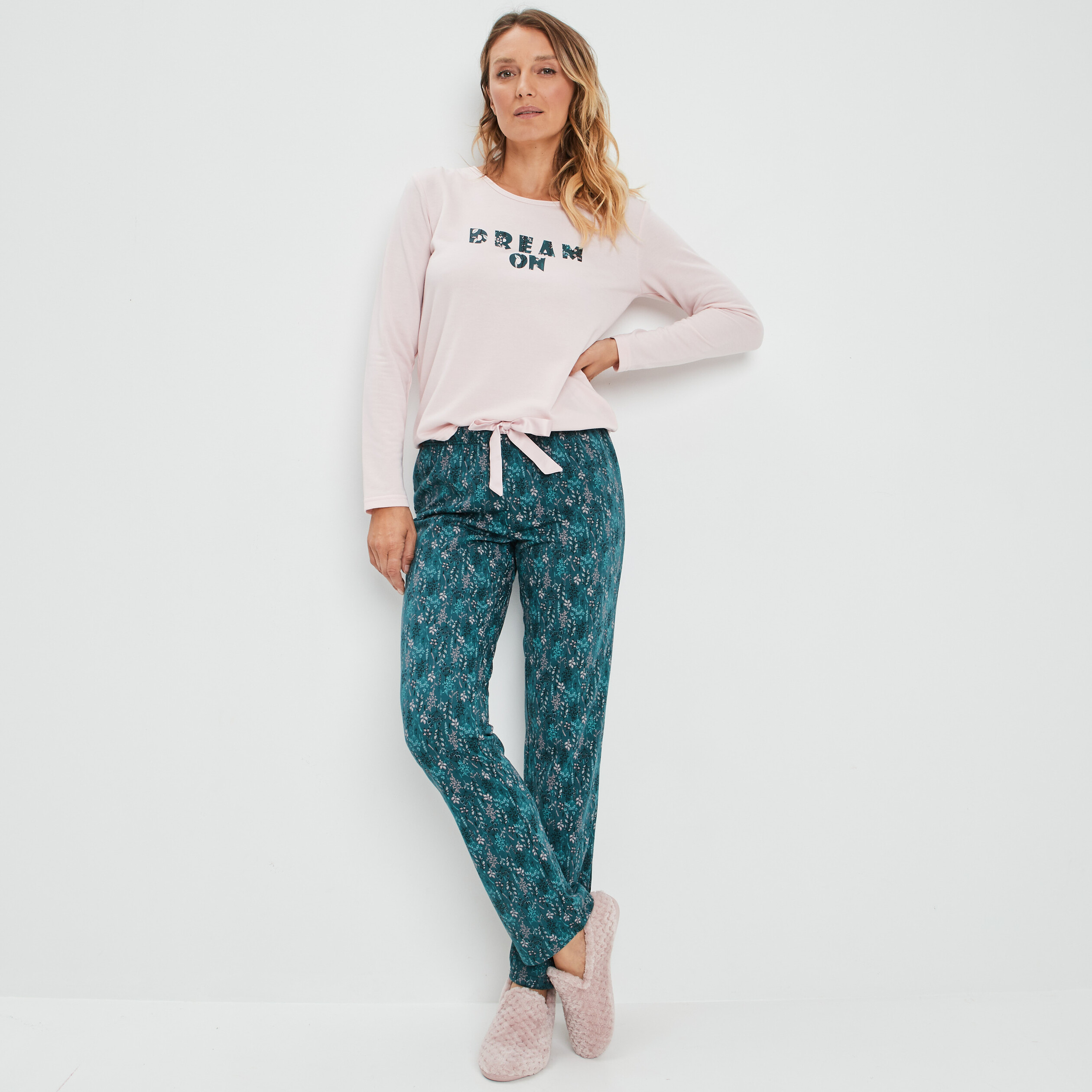Ensemble pyjama 2 pièces vieux rose femme | La Halle