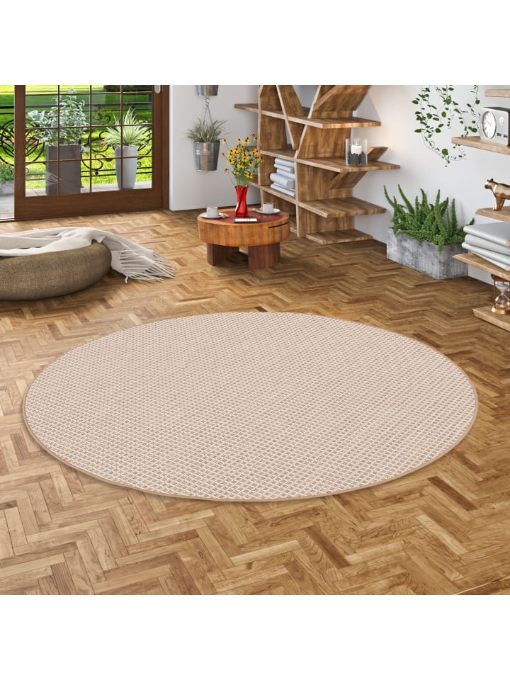 Snapstyle In & Outdoor Teppich Oslo Trend Rund in Beige günstig kaufen
