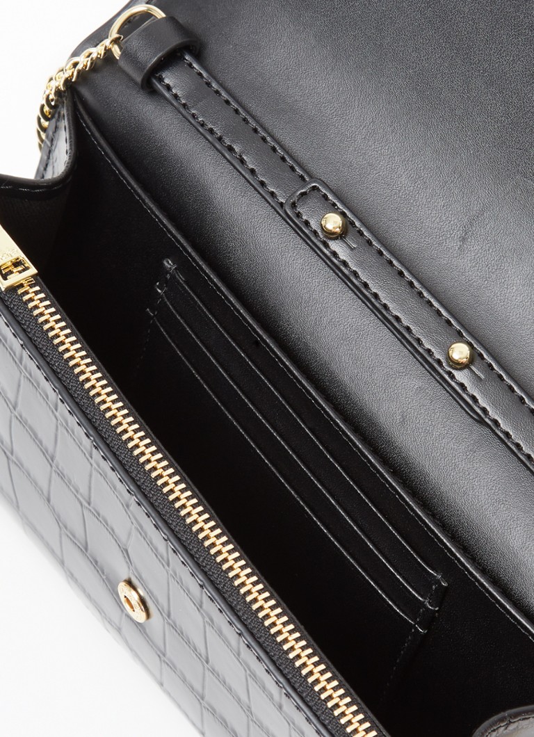 Maje leather crossbody bag with croc texture
