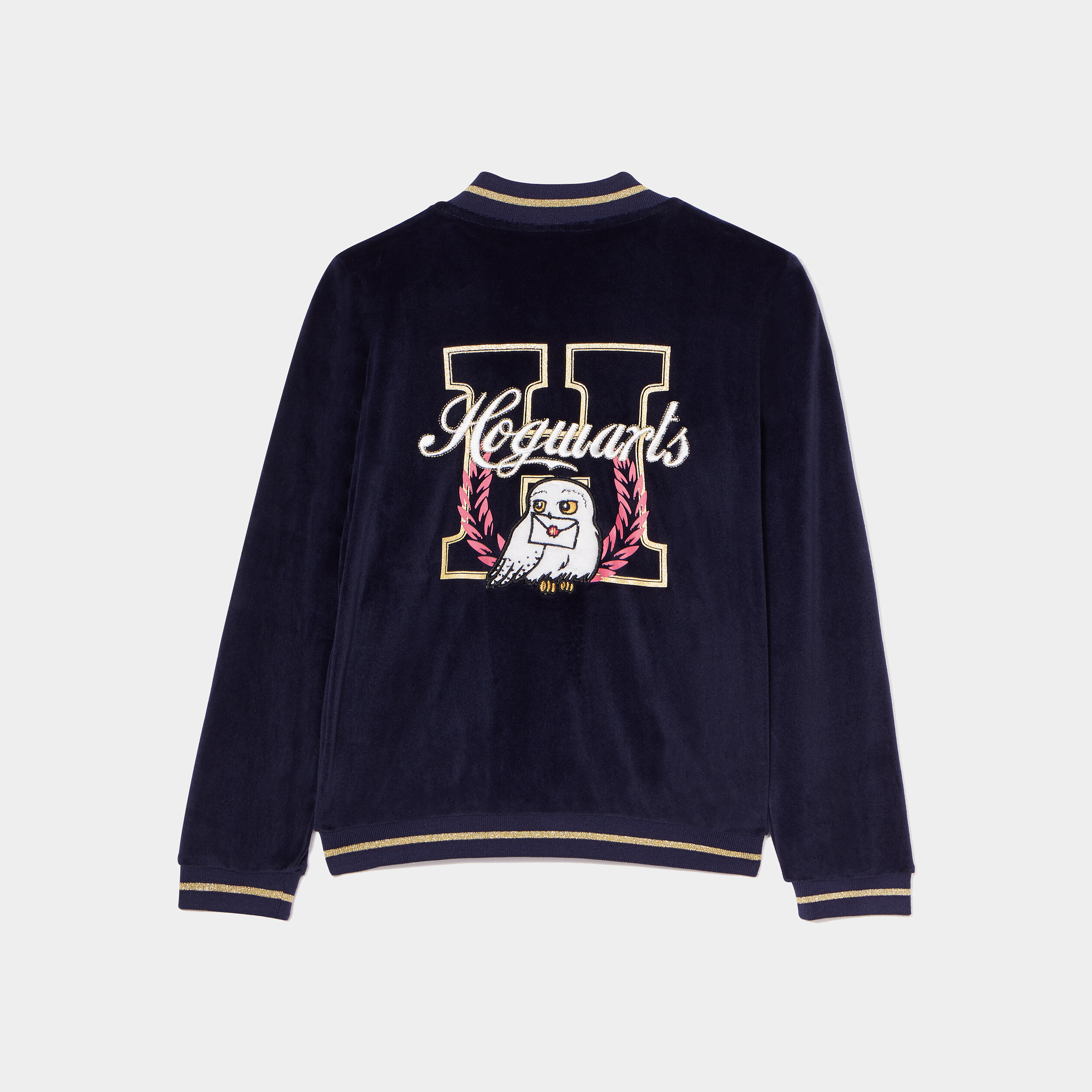 Sweat zippé velours Harry Potter bleu marine fille | La Halle