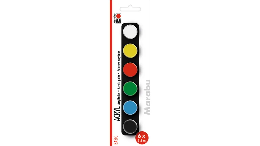 Marabu Acrylfarben 6er Set BASIC 21 ml