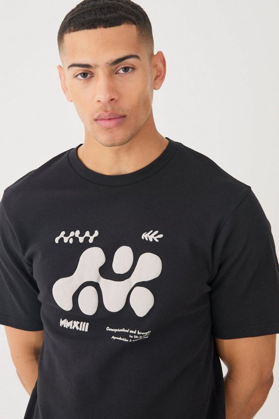 T-Shirt mit abstraktem Print