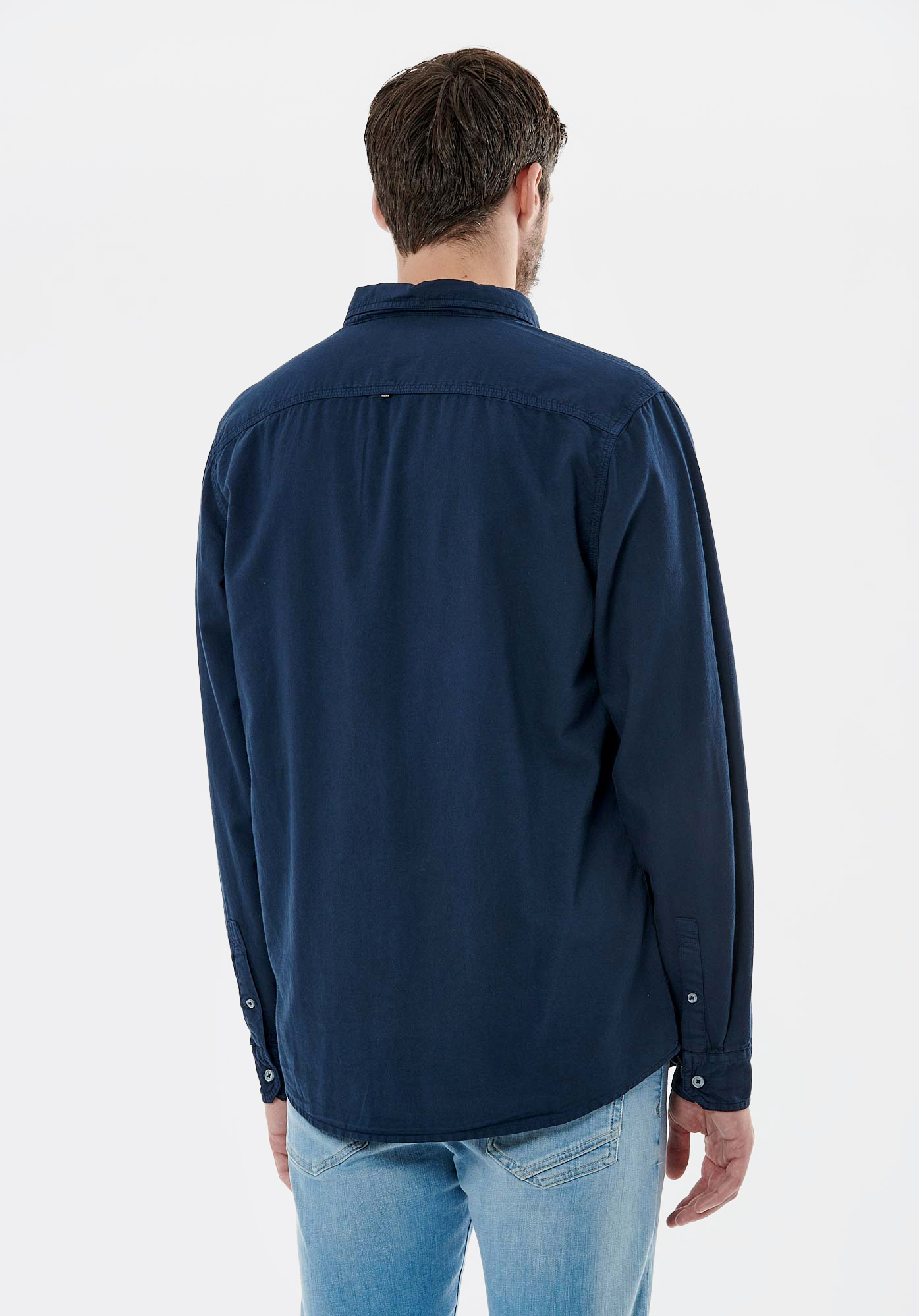 TOMEK  Chemise bleu marine homme 100% coton bio