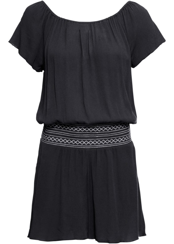 Jumpsuit gecrincelt mit Stickerei