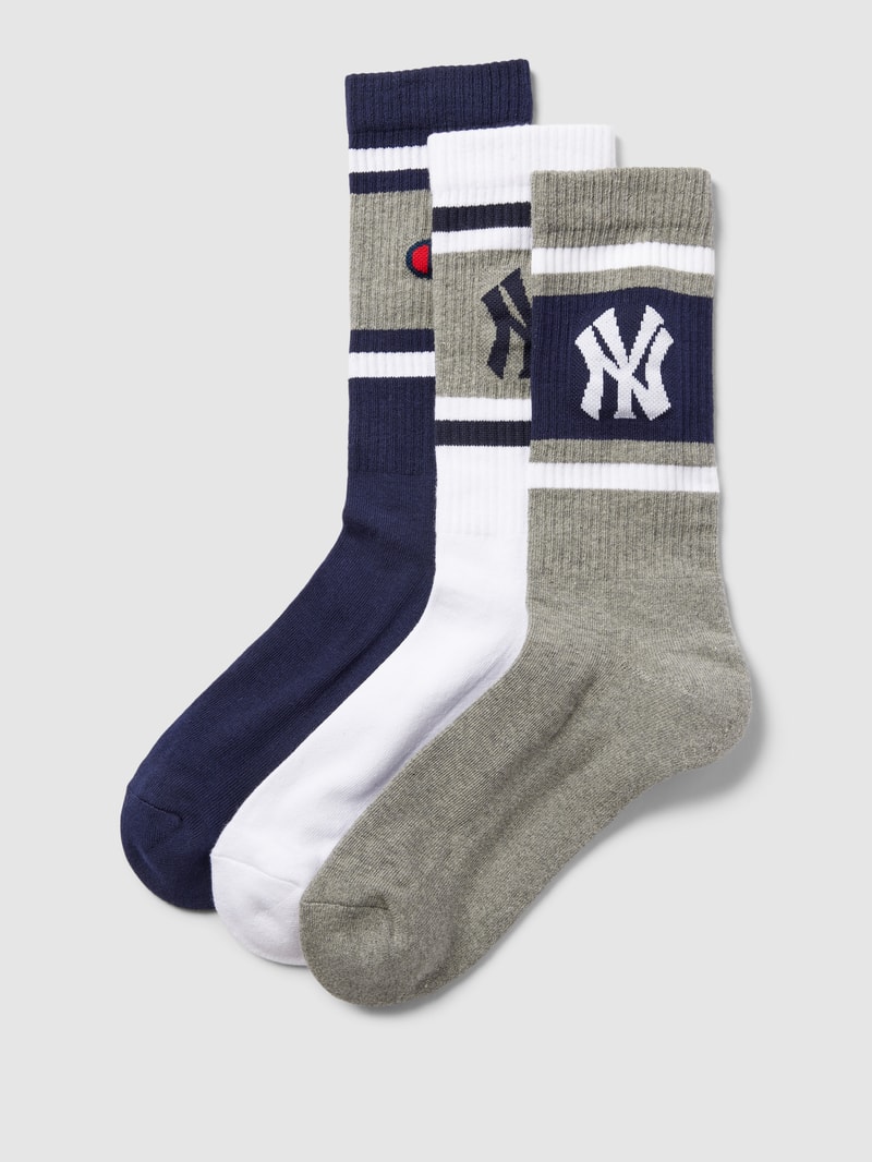 Socken mit Label-Detail im 3er-Pack in mittelgrau meliert