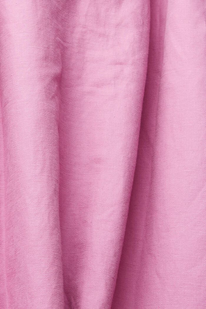 Aus Leinen-Mix: Hemdblusenkleid mit Gürtel