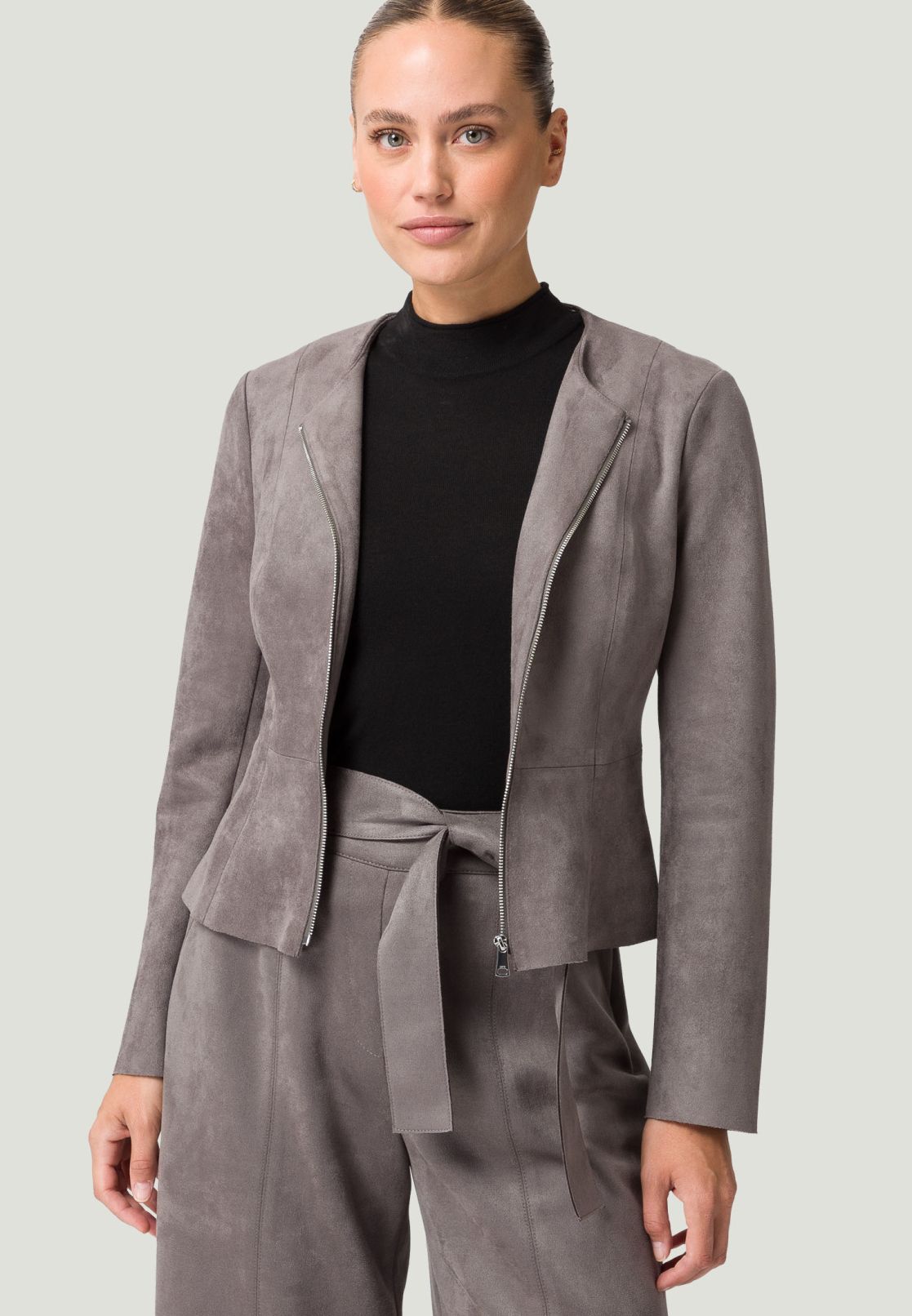 Blazer in Velourslederoptik