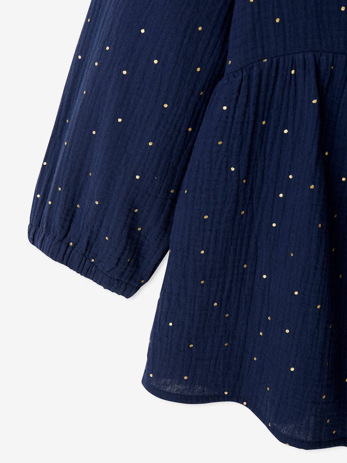 Vertbaudet Bluse mit 3/4-Ärmel für Schwangerschaft & Stillzeit - blau