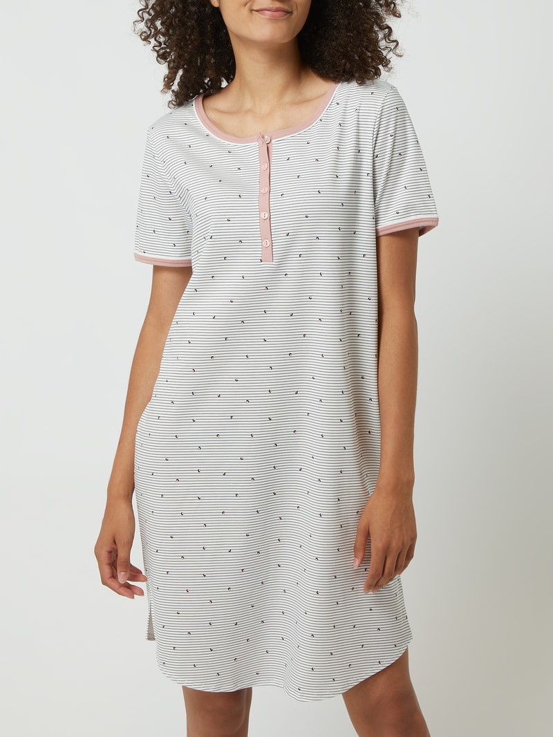 Nachthemd mit Allover-Muster Modell 'Sweet Dreams' in offwhite
