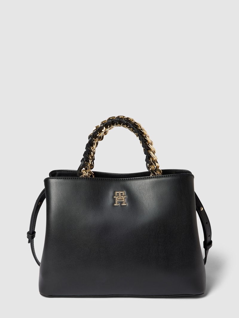 Tote Bag mit Henkeln in metallic Modell 'FEMININE' in schwarz