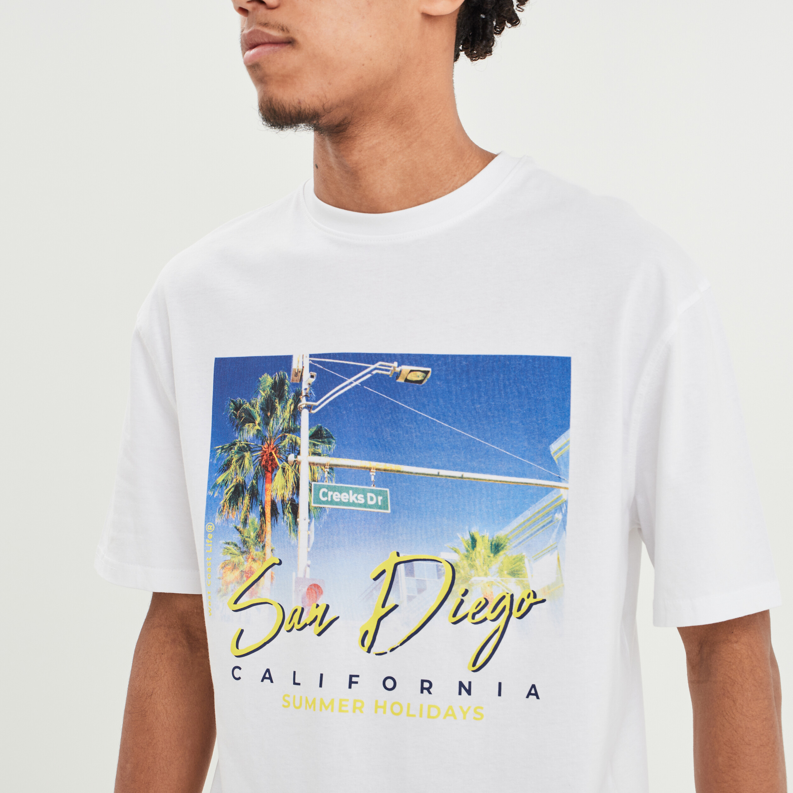 T-shirt oversize manches courtes Creeks blanc homme | La Halle