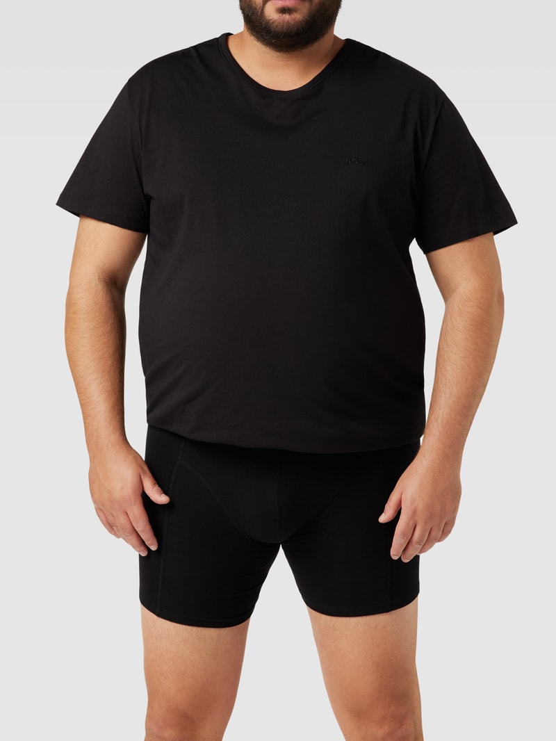 PLUS SIZE Trunks mit Logo-Bund im 3er-Pack Modell 'SENSE' in schwarz