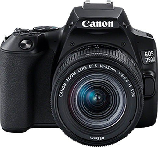 Canon EOS 250D Systemkamera (EF-S 18-55mm f/4-5.6 IS STM, 24,1 MP, 3x opt. Zoom, Bluetooth, WLAN)