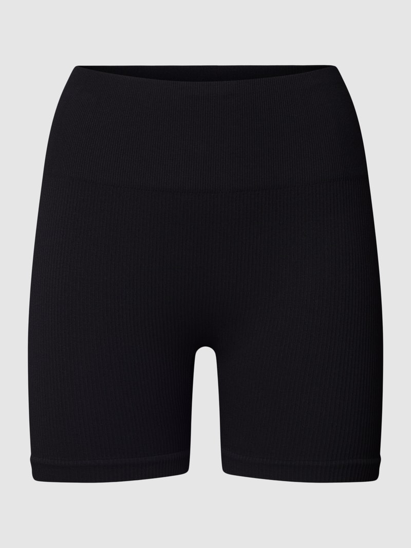 Shorts mit Ripp-Struktur Modell 'CHILL OUT' in schwarz