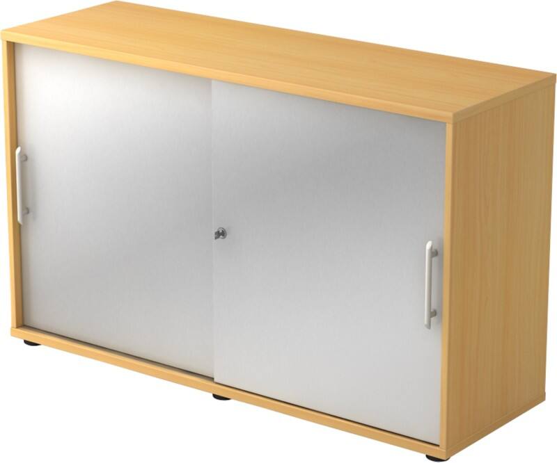 Hammerbacher Schiebetürenschrank 2FH RE Buche, Silber 1.200 x 400 x 748 mm