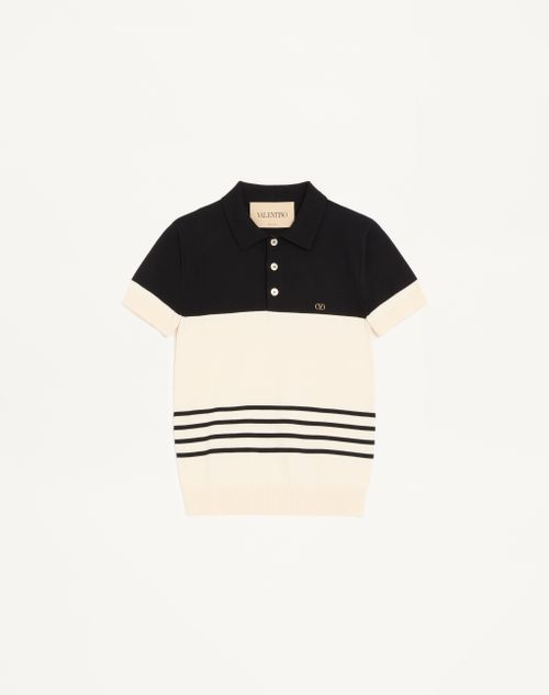 Valentino poloshirt van wol met V-logo