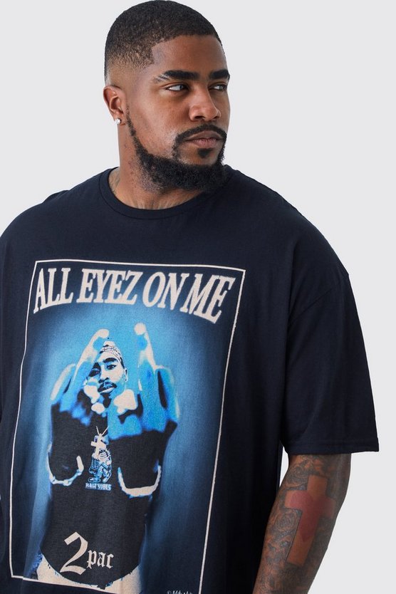 Plus T-Shirt mit lizenziertem Tupac Print