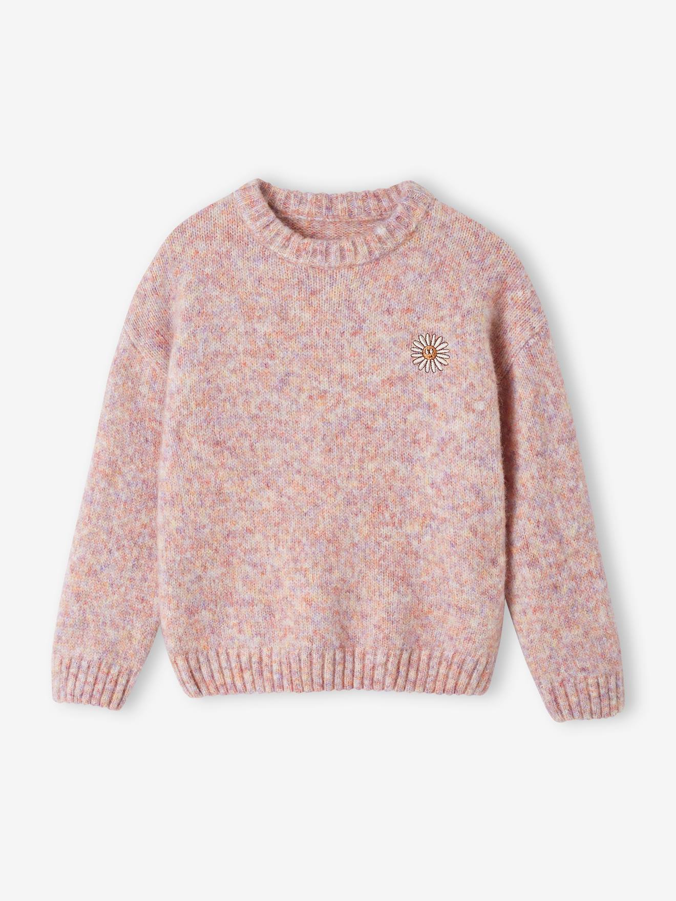 Pull maille moulinée fille multicolore