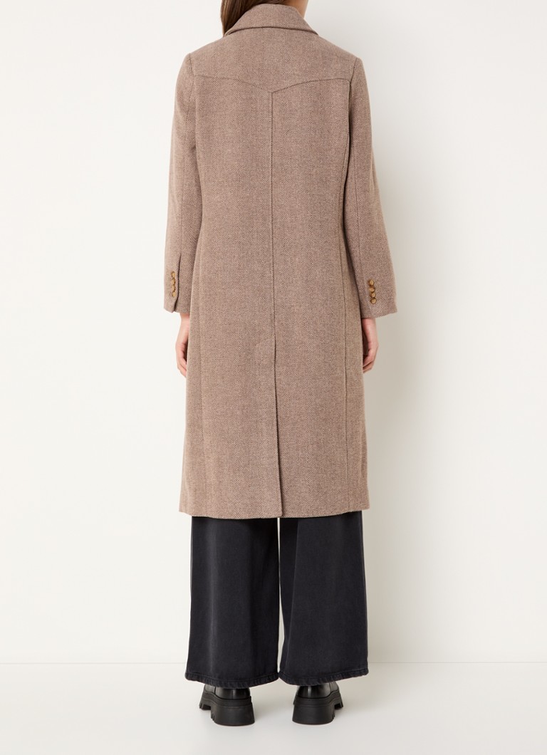 Levi's Double-breasted coat in wool blend with herringbone pattern